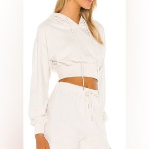 Superdown GRAY crop hoodie